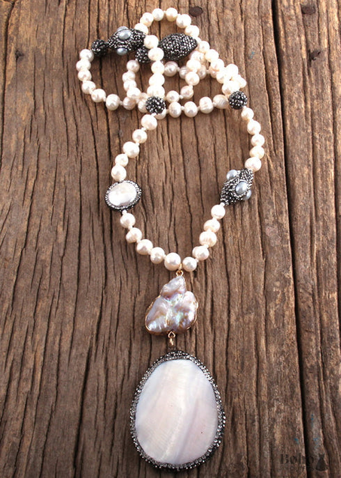 Boho Necklace, RH Precious Silver Peal